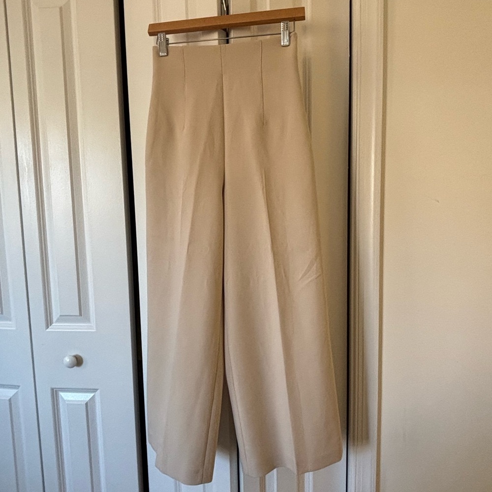 Zara Cream Wide-Leg Pants